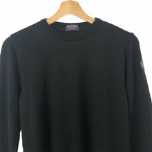 Load image into Gallery viewer, Paul and Shark Black 100% Wool Crew Neck Sweater - Medium (M) PTP 19.5&quot;
