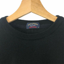 Load image into Gallery viewer, Paul and Shark Black 100% Wool Crew Neck Sweater - Medium (M) PTP 19.5&quot;
